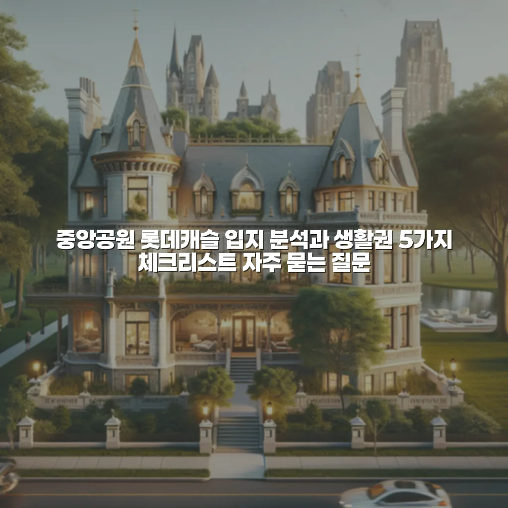 중앙공원 롯데캐슬 입지 분석과 생활권 5가지 체크리스트