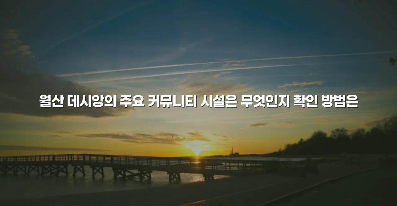 월산 데시앙 생활 편의시설 이용 체크리스트 3 월산 데시앙 생활 편의시설 이용 체크리스트