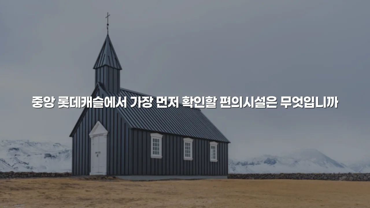 중앙 롯데캐슬 인근 편의시설 10곳 체크리스트